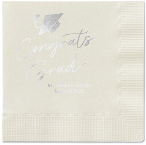 Party Cap Napkin, Grey, Ecru