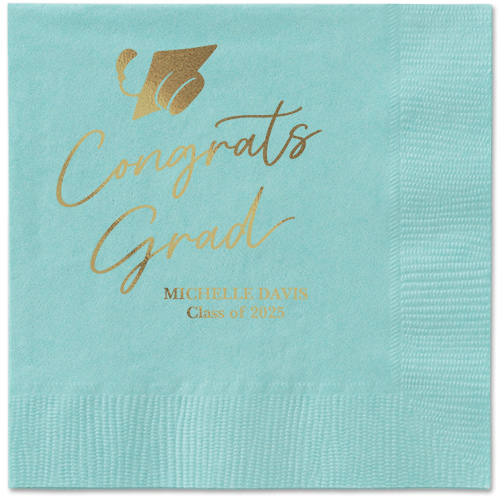Party Cap Napkin, Yellow, Aqua