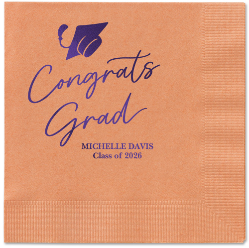 Party Cap Napkin, Purple, Coral, purple