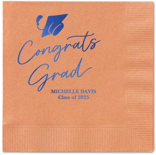 Party Cap Napkin, Blue, Coral