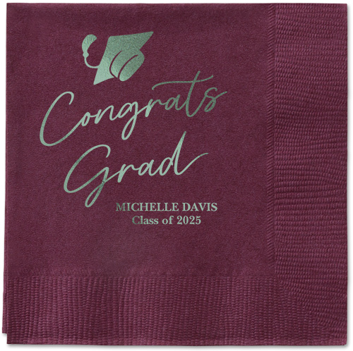Party Cap Napkin, Green, Berry