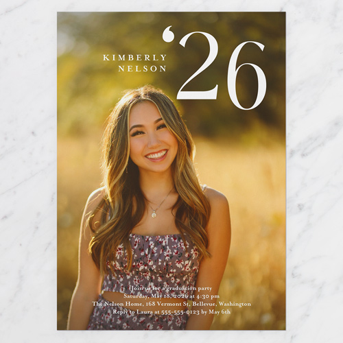 Unsinkable Year Graduation Invitation, White, 5x7 Flat, 100% Recycled Cardstock , Square, White