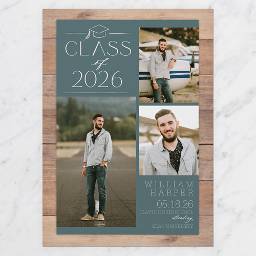 Classy Commencement Graduation Announcement, Green, 5x7 Flat, Matte, Signature Smooth Cardstock, Square, Fern