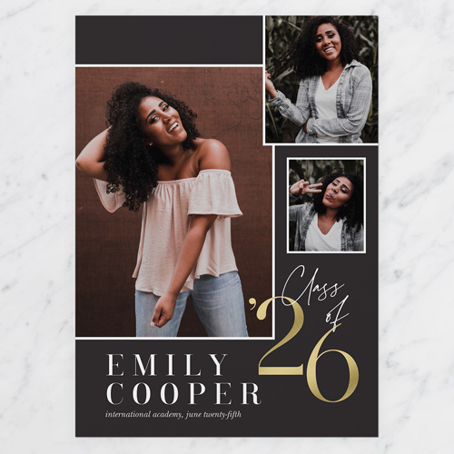 Grand Generation Graduation Announcement, Black, 5x7 Flat, Matte, Signature Smooth Cardstock, Square, Black