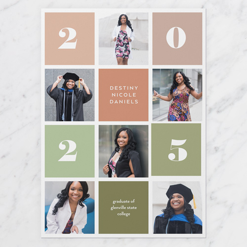 Grad Lattice Graduation Announcement, Green, 5x7 Flat, Write Your Own, Standard Smooth Cardstock, Square