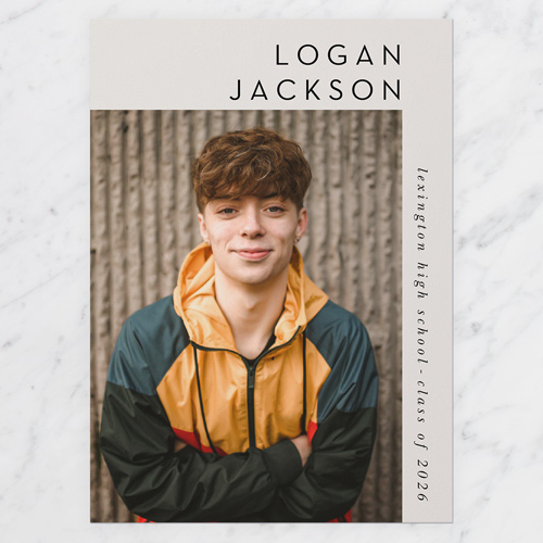 Corner Expression Graduation Announcement, Grey, none, 5x7 Flat, Write Your Own, 100% Recycled Cardstock , Square, Whisper Gray