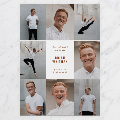 Modern Memories Graduation Announcement, White, 5x7 Flat, Write Your Own, Standard Smooth Cardstock, Square, White