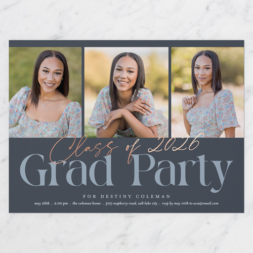 Top Class Graduation Invitation, Gray, 6x8 Flat, Signature Smooth Cardstock, Square, Gray