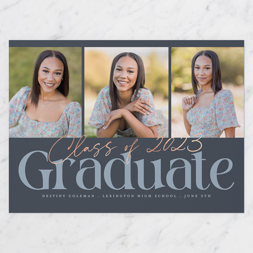Top Class Graduation Announcement, Square Corners, -Gray-6x8 Flat Card-2023