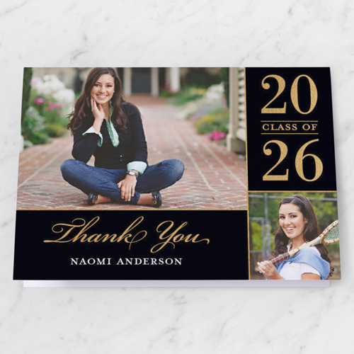 Proudly Captured Thank You Card, Black, Matte, Folded Smooth Cardstock, Black