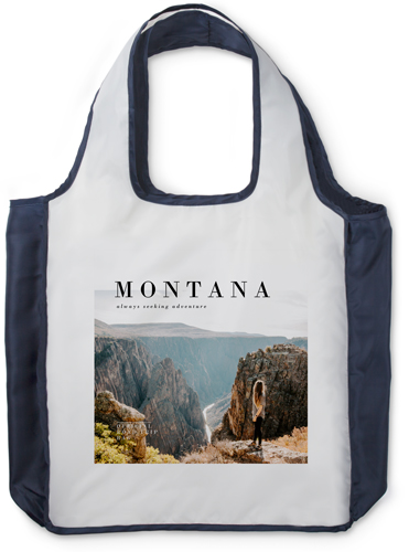 Adventurous Moments Reusable Shopping Bag, True Blue, White, white