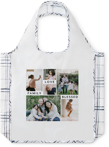 Sentiment Gallery of Six Reusable Shopping Bag, Plaid, Multicolor