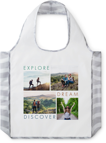 Explore Dream Discover Reusable Shopping Bag, Arches, White