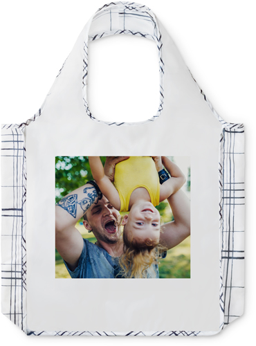 Photo Gallery Plaid Reusable Shopping Bag, Plaid, Multicolor, multi