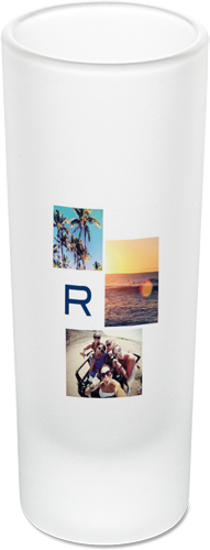 Monogram Collage Shot Glass, Blue