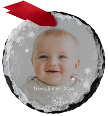 dusted snowflakes slate ornament