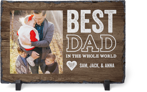 Best World Class Dad Slate Plaque, 7.5x11.5, Brown