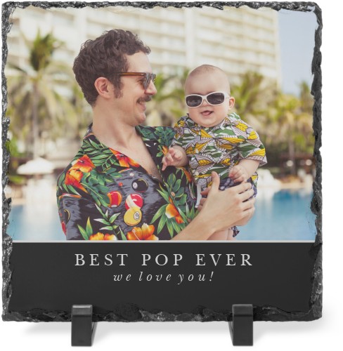 Classic Text Box Slate Plaque, 8x8, Black, black