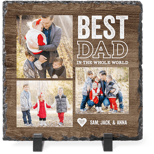 Best World Class Dad Slate Plaque, 8x8, Brown