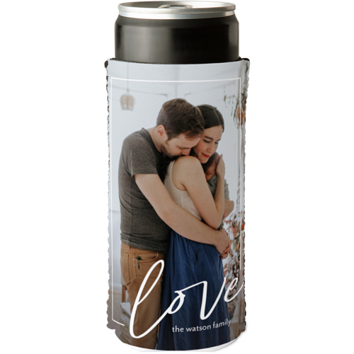 Tilt Love Frame Slim Can Cooler, Slim Can Cooler, White
