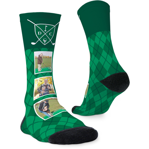 Golf Argyle Custom Socks, Green