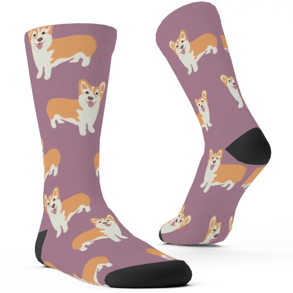 Corgi Custom Socks, Purple