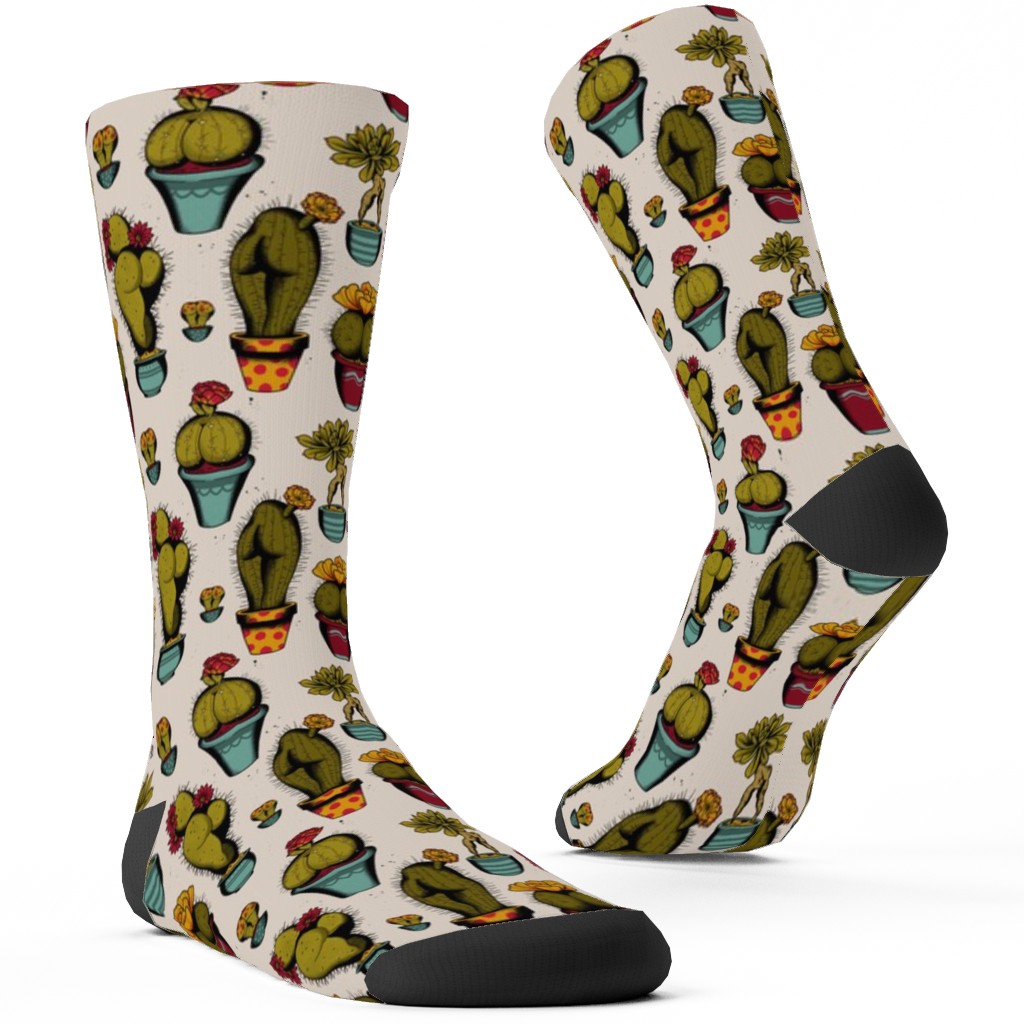 Sexy Cactus - Multicolor Custom Socks, Multicolor