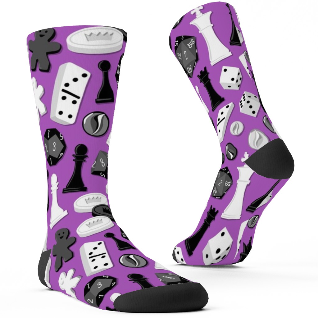Game on Custom Socks, Purple, Grape