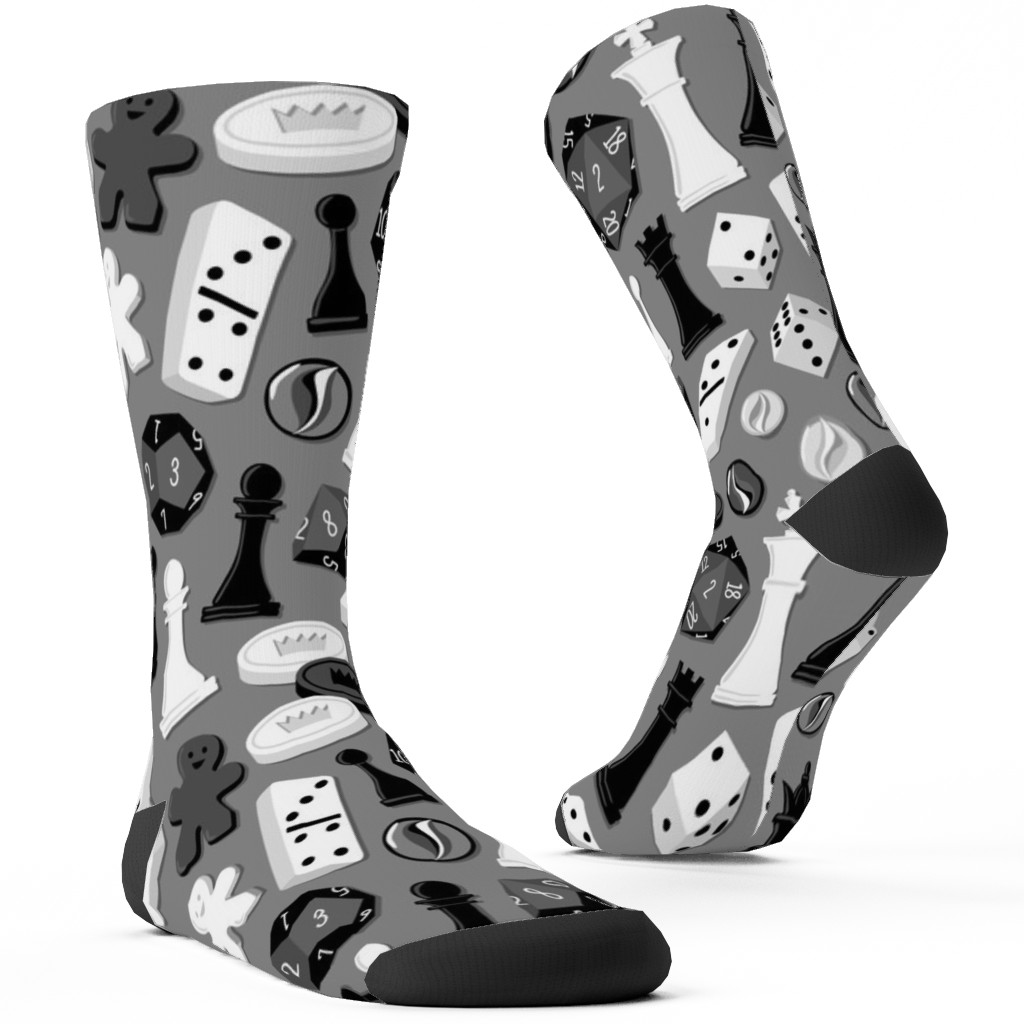 Game on Custom Socks, Gray