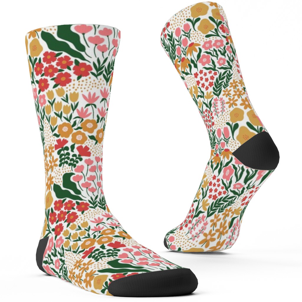 Wild Meadow - Light Custom Socks, Multicolor
