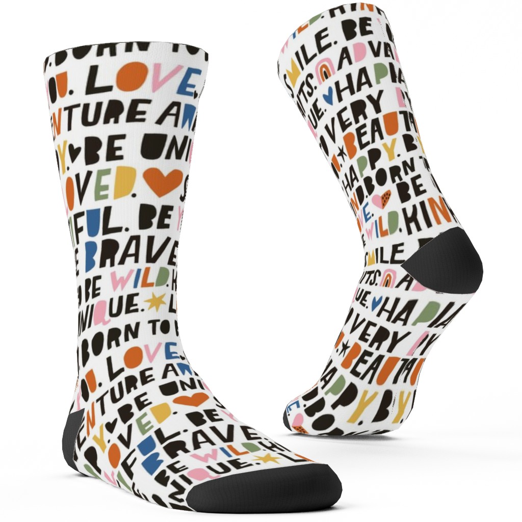 Sweet Words - Multi Custom Socks, Multicolor