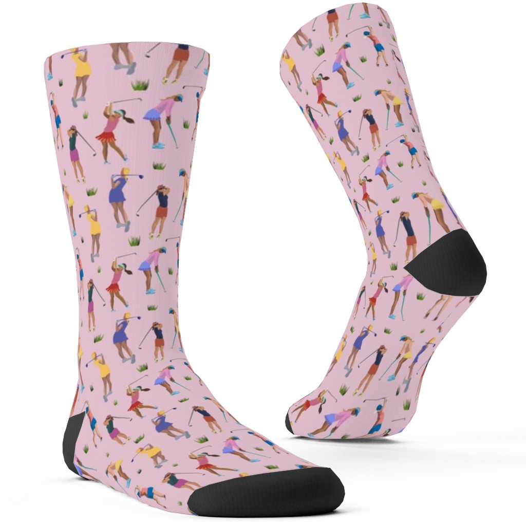 Golf Girls Custom Socks, Pink, Blushing