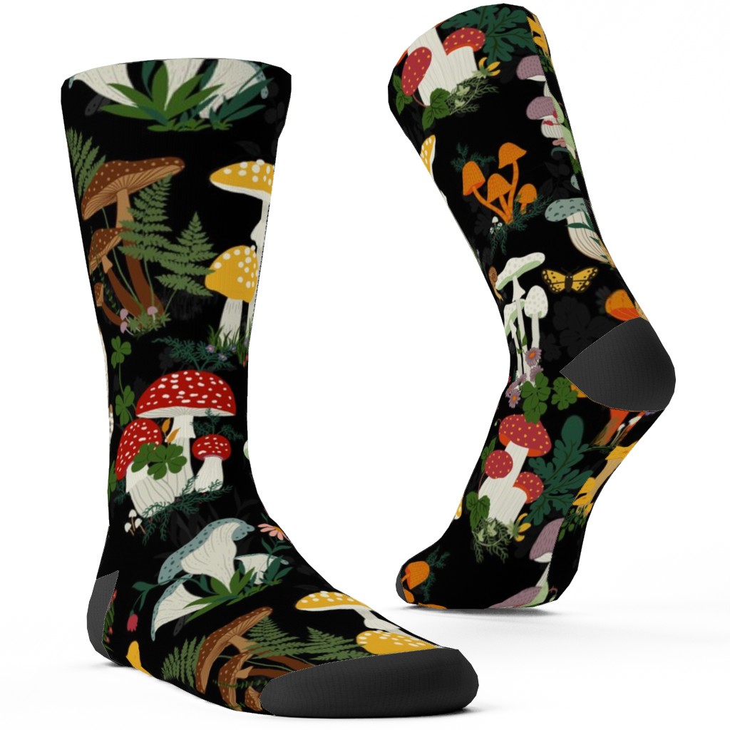 Mushroom Garden - Multi Custom Socks, Multicolor