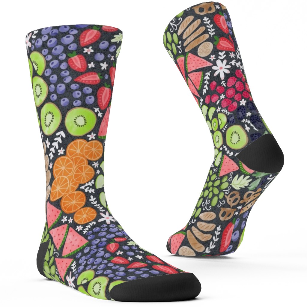 Fruity Medley Picnic Custom Socks, Multicolor