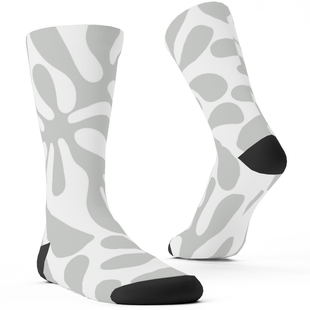 Block Print Texture Custom Socks, Gray
