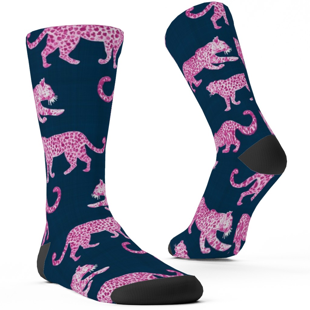 Leopard Parade Custom Socks, Pink