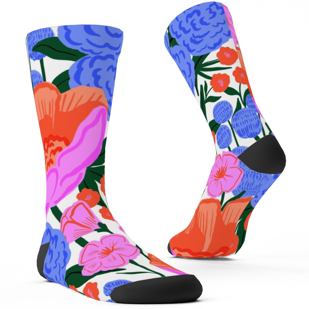 Garden Floral - Brights Custom Socks, Multicolor