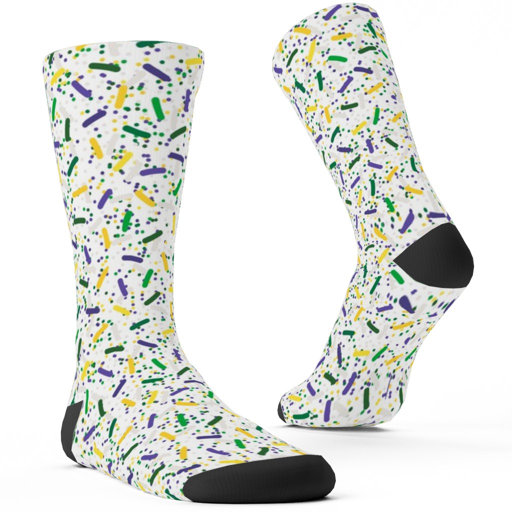 Rainbow Sprinkles Custom Socks, Multicolor, White