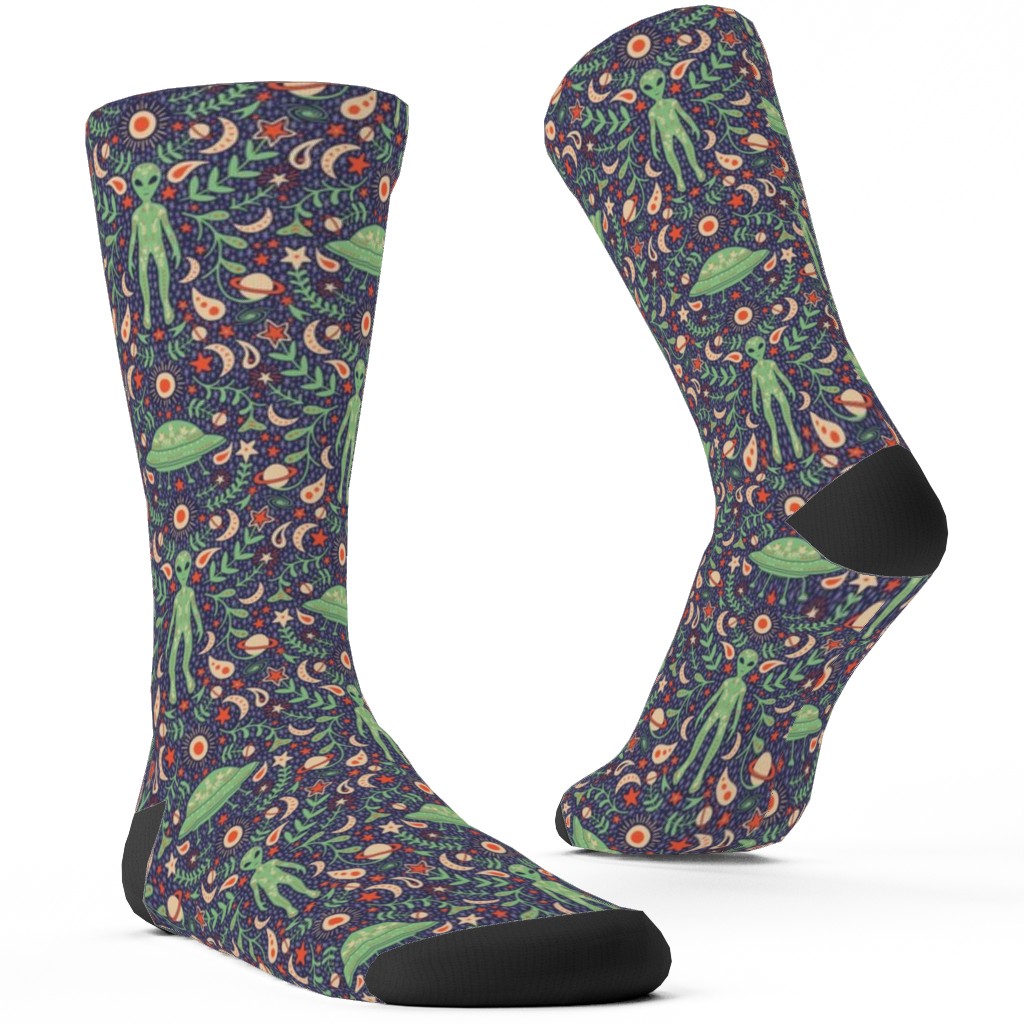 Folk Art Alien Custom Socks, Multicolor, Julep