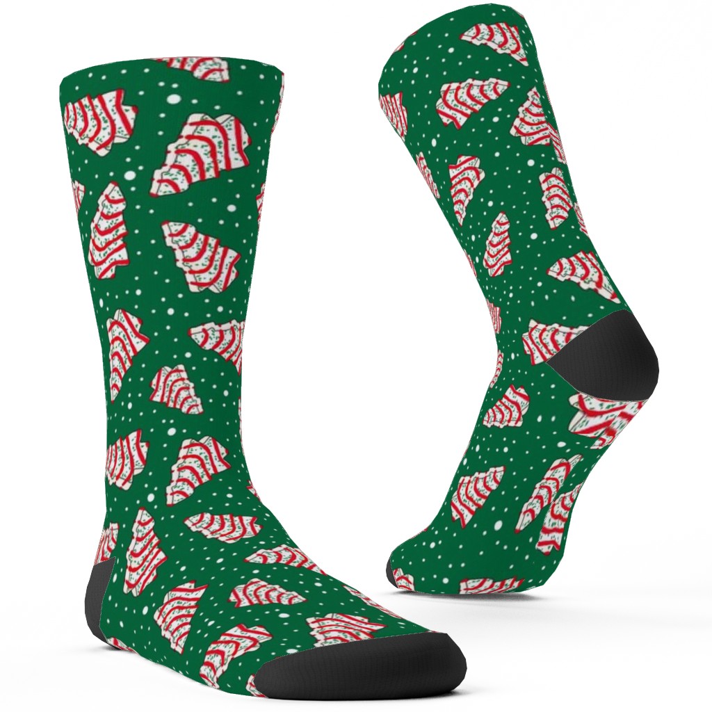 Christmas Tree Snack - Green Custom Socks, Green