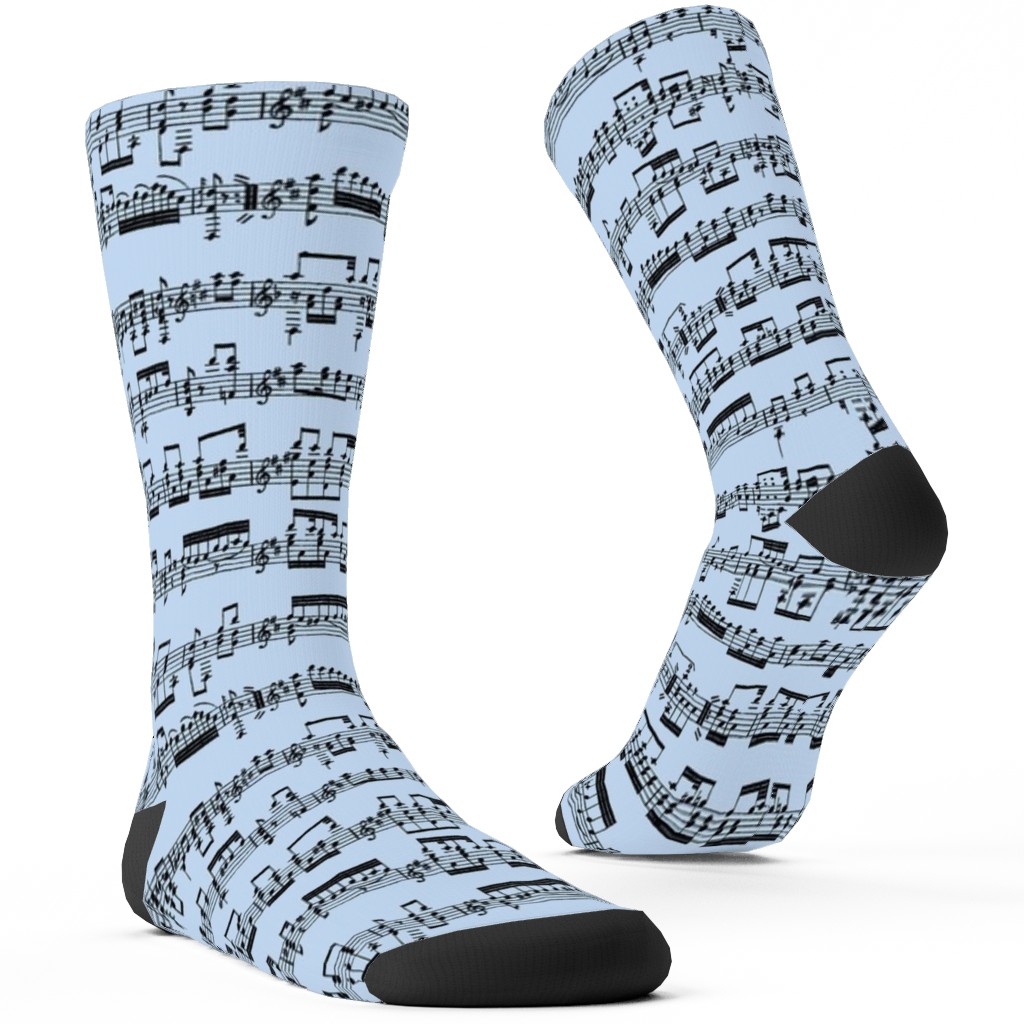 Sheet Music Custom Socks, Blue, Coast