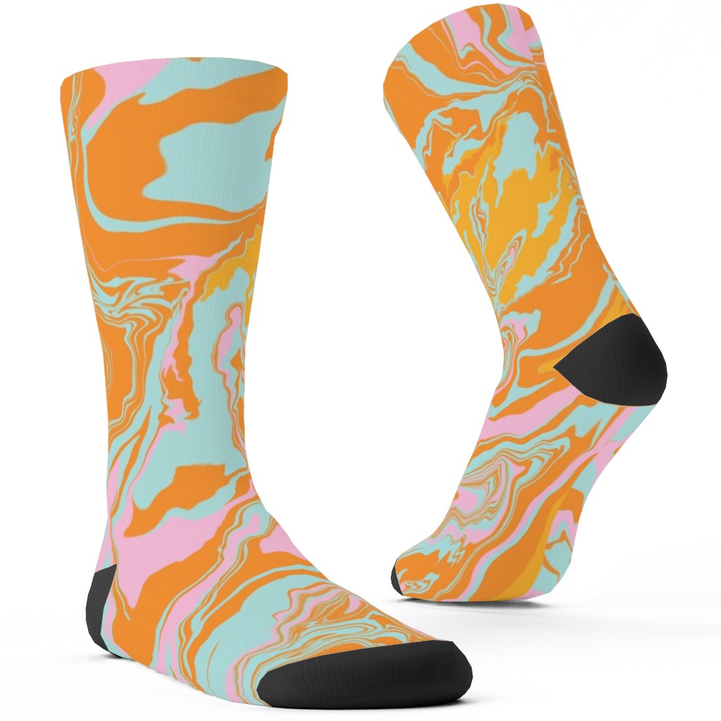 Marmor Custom Socks, Orange, Frost