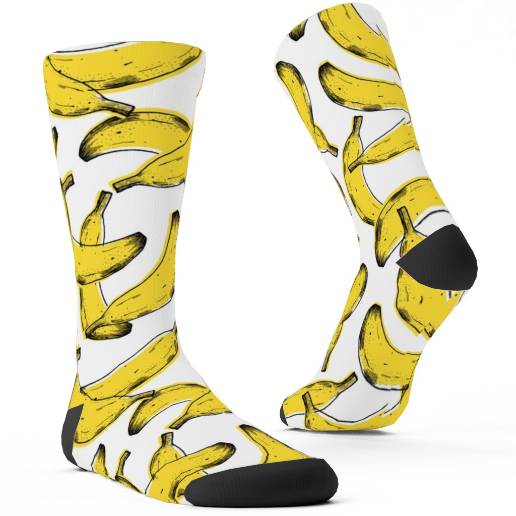 Banana Custom Socks, Yellow, Classic Yellow