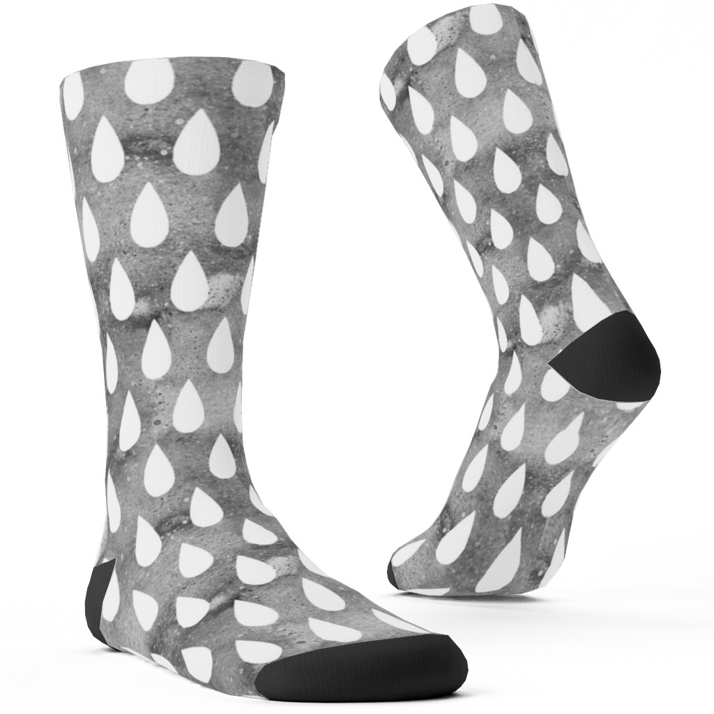 Drops Custom Socks, Gray, Steel