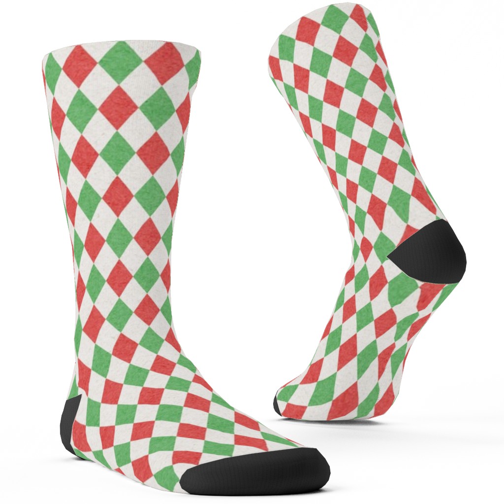 Christmas Diamonds Custom Socks, Multicolor