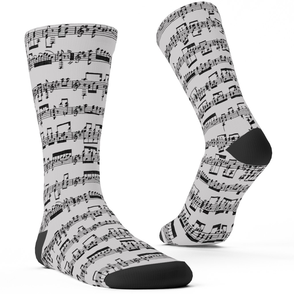 Sheet Music Custom Socks, Gray