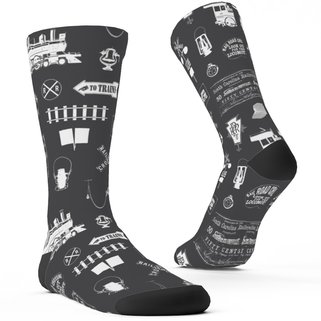Railroad Custom Socks, Gray