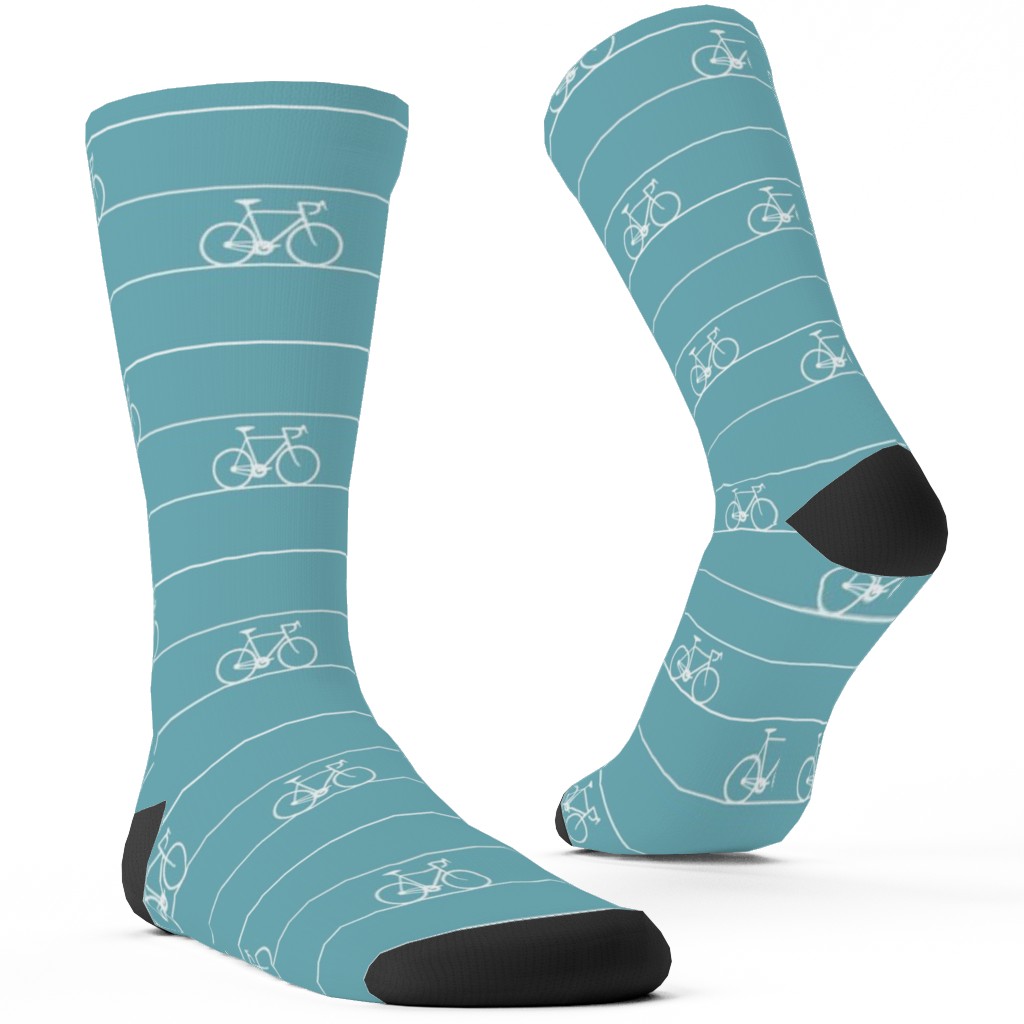 Biking Custom Socks, Blue, Catalina