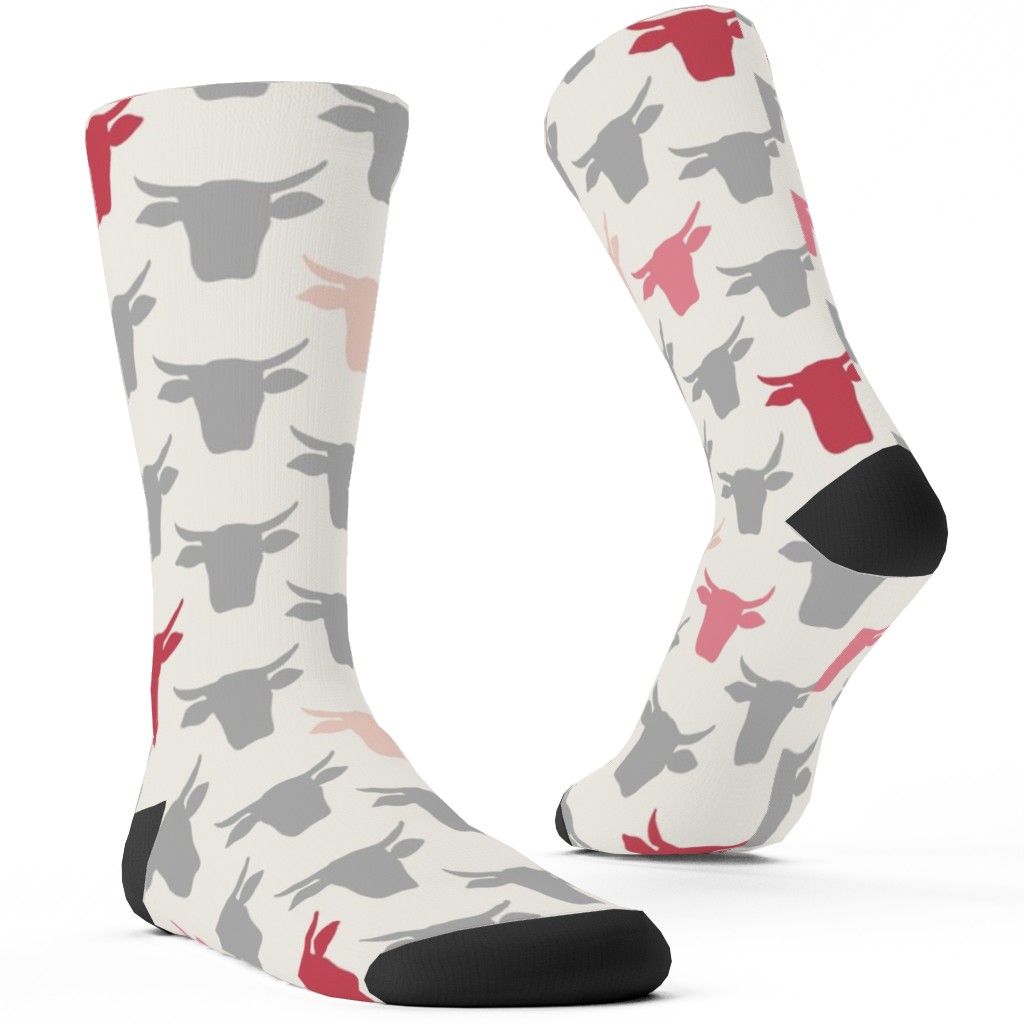 Cows Custom Socks, Pink