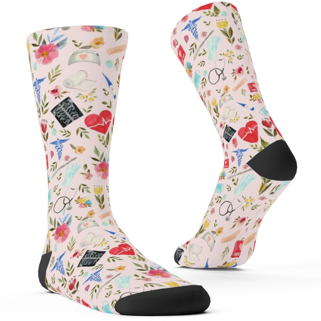 Love To Care Custom Socks, Pink